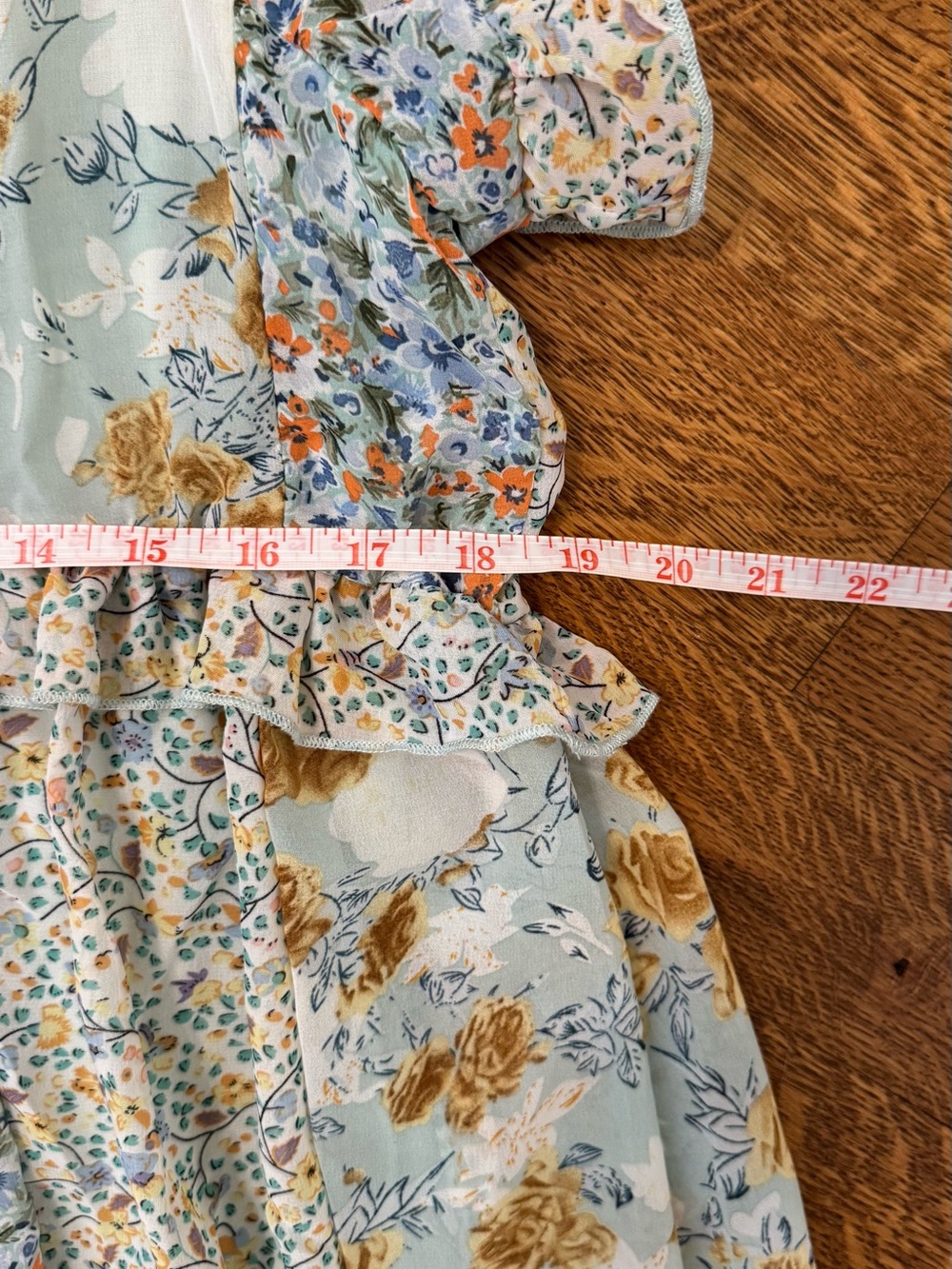 Women’s Sage Floral Feminine Ruffle Dress Size Small Romantic Cottagecore - Picture 6 of 8